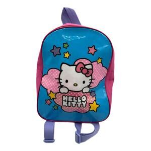 Hello Kitty Kids Vinyl Clouds & Stars Pink + Blue Backpack